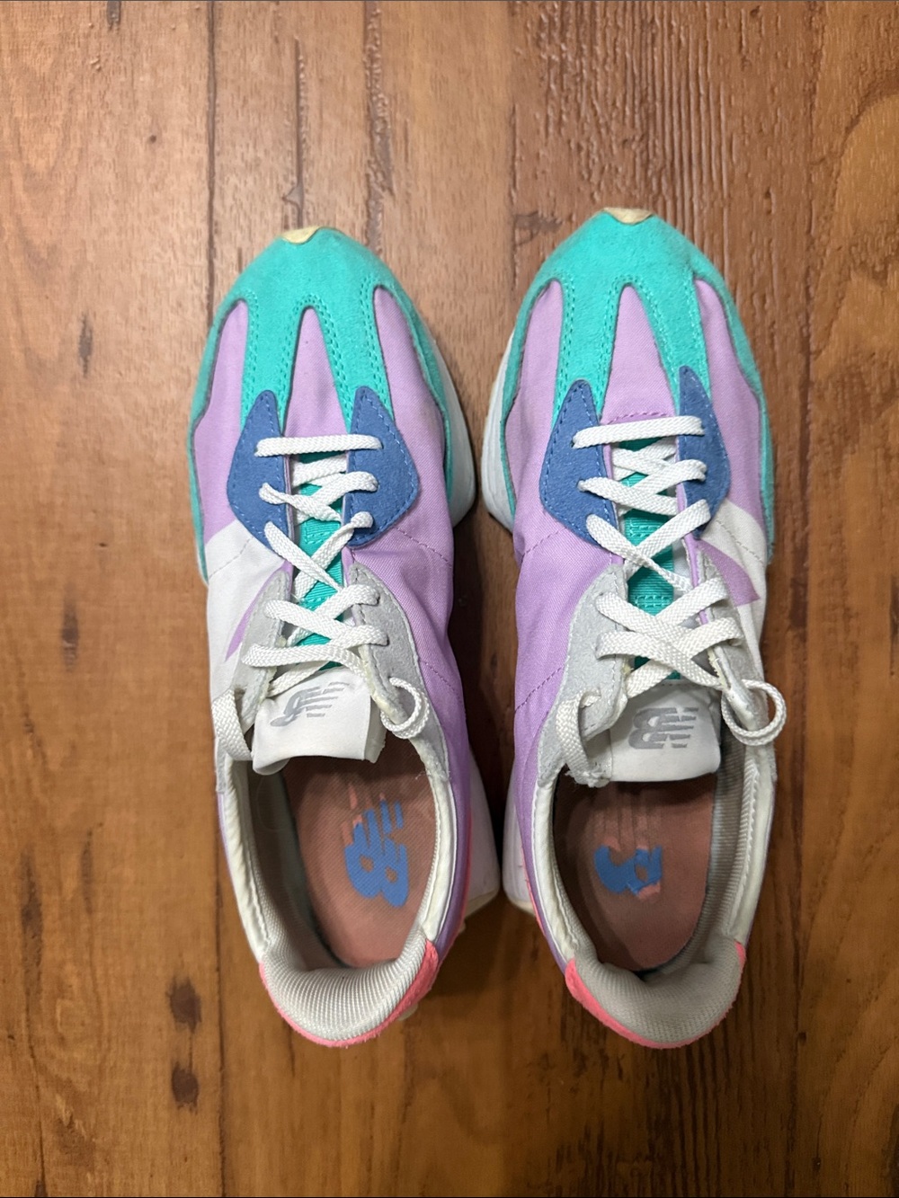 New Balance 327 Dark Violet Summer Jade Sneakers Trainers SZ 8.5 - Picture 3 of 7